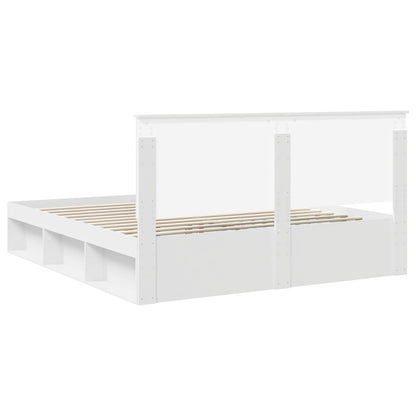 Bed Frame with Headboard White 180 x 200 cm Solid Pine Wood