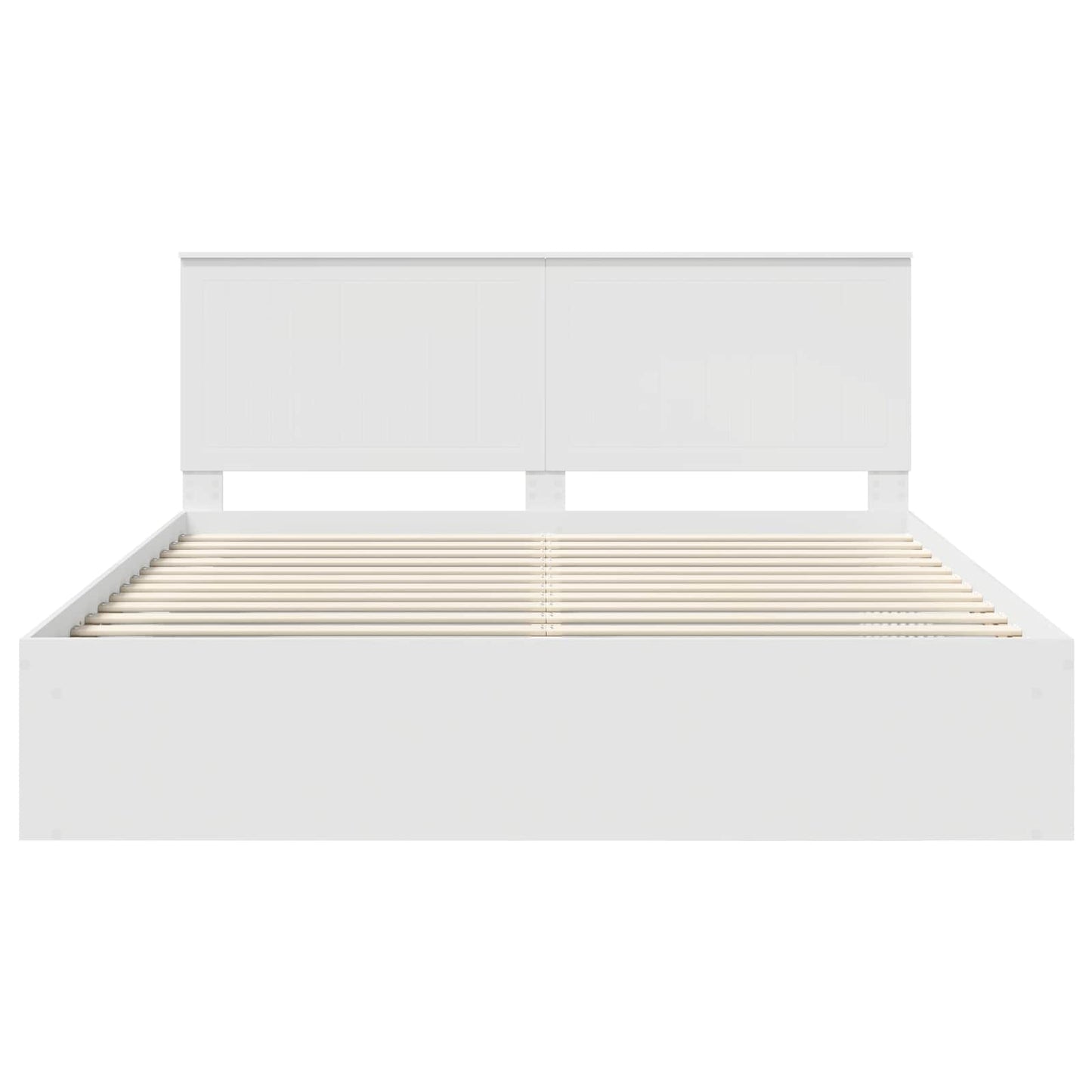 Bed Frame with Headboard White 180 x 200 cm Solid Pine Wood