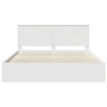 Bed Frame with Headboard White 180 x 200 cm Solid Pine Wood