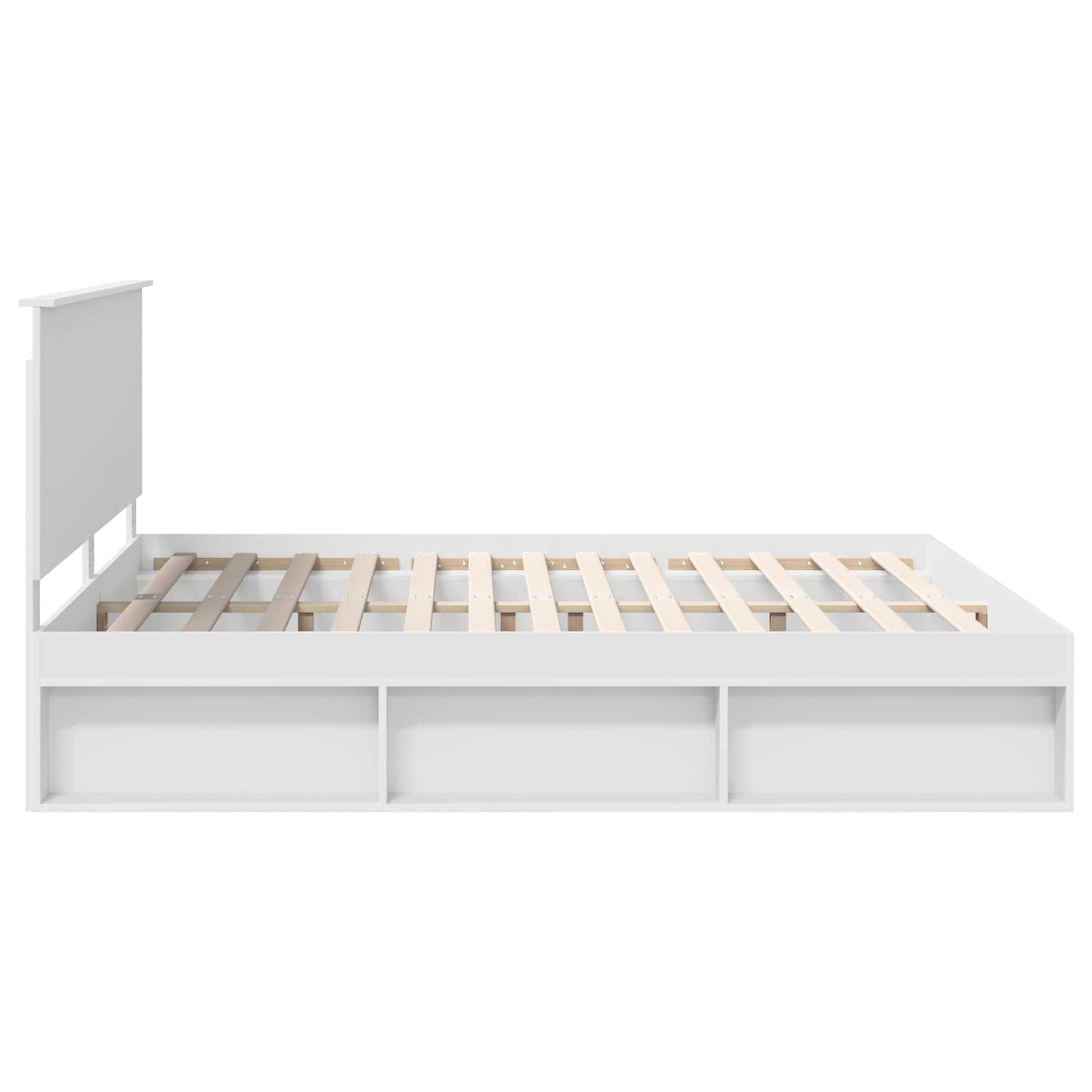 Bed Frame with Headboard White 180 x 200 cm Solid Pine Wood
