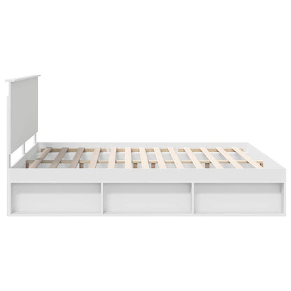 Bed Frame with Headboard White 180 x 200 cm Solid Pine Wood