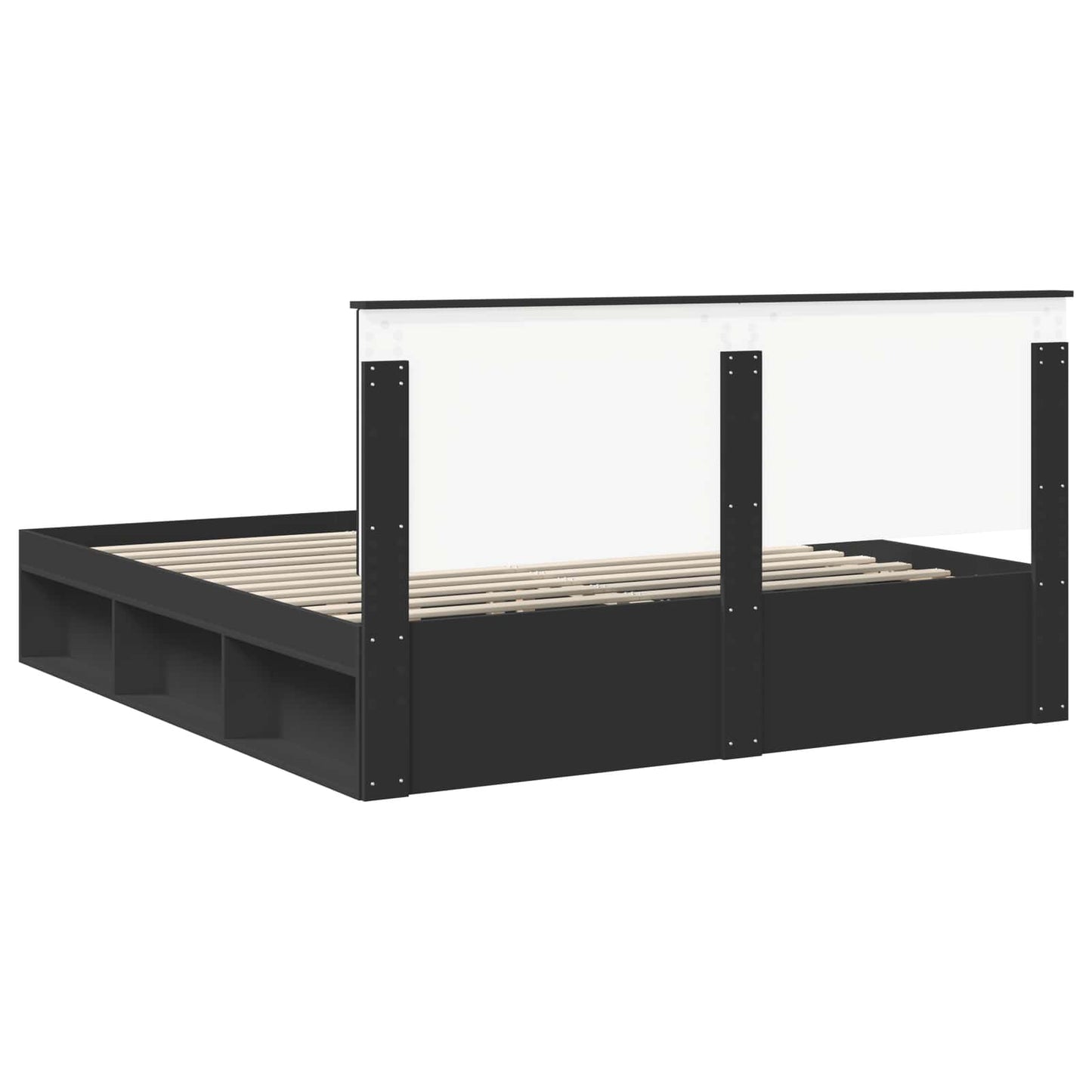 Bed Frame with Headboard Black 180 x 200 cm Solid Pine Wood