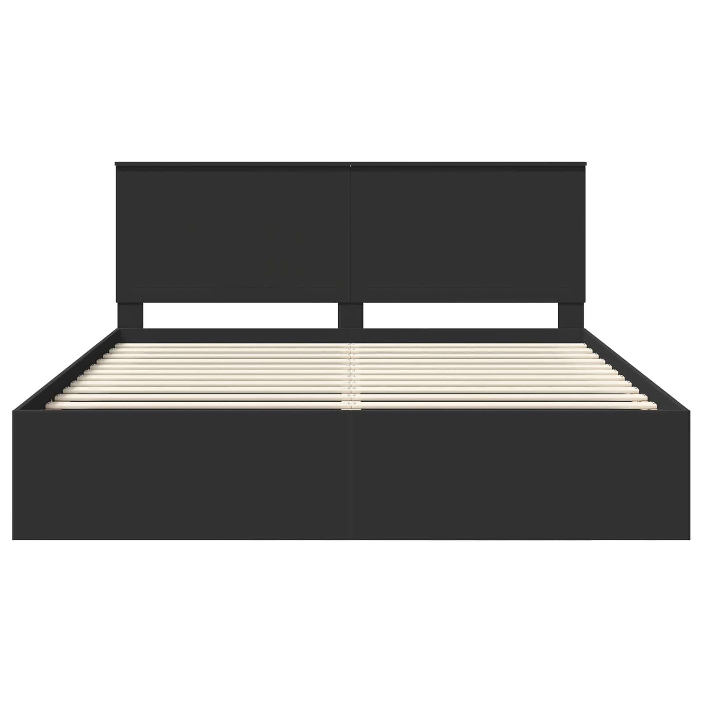 Bed Frame with Headboard Black 180 x 200 cm Solid Pine Wood