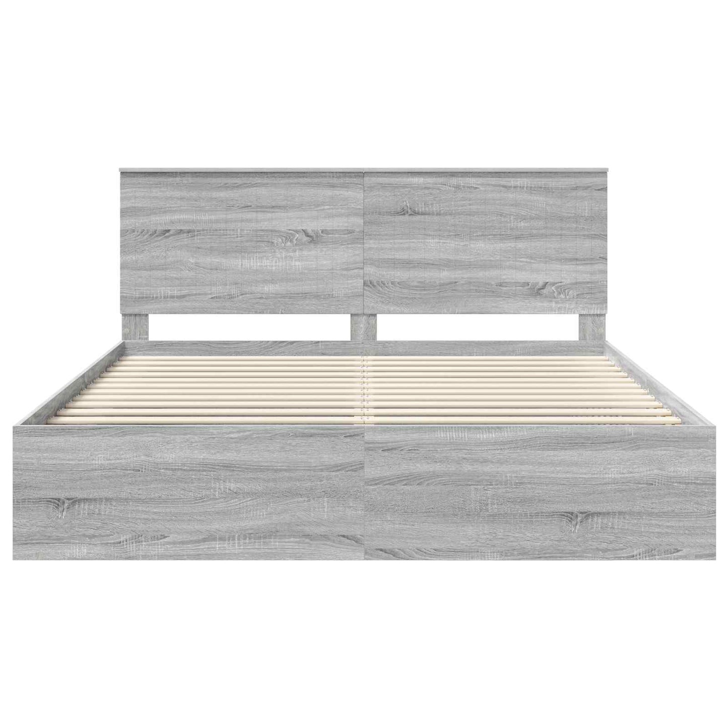 Bed Frame Grey Sonoma 180 x 200 cm Solid Pine Wood
