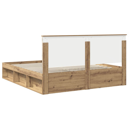Bed Frame Artisian Oak 180 x 200 cm Solid Pine Wood