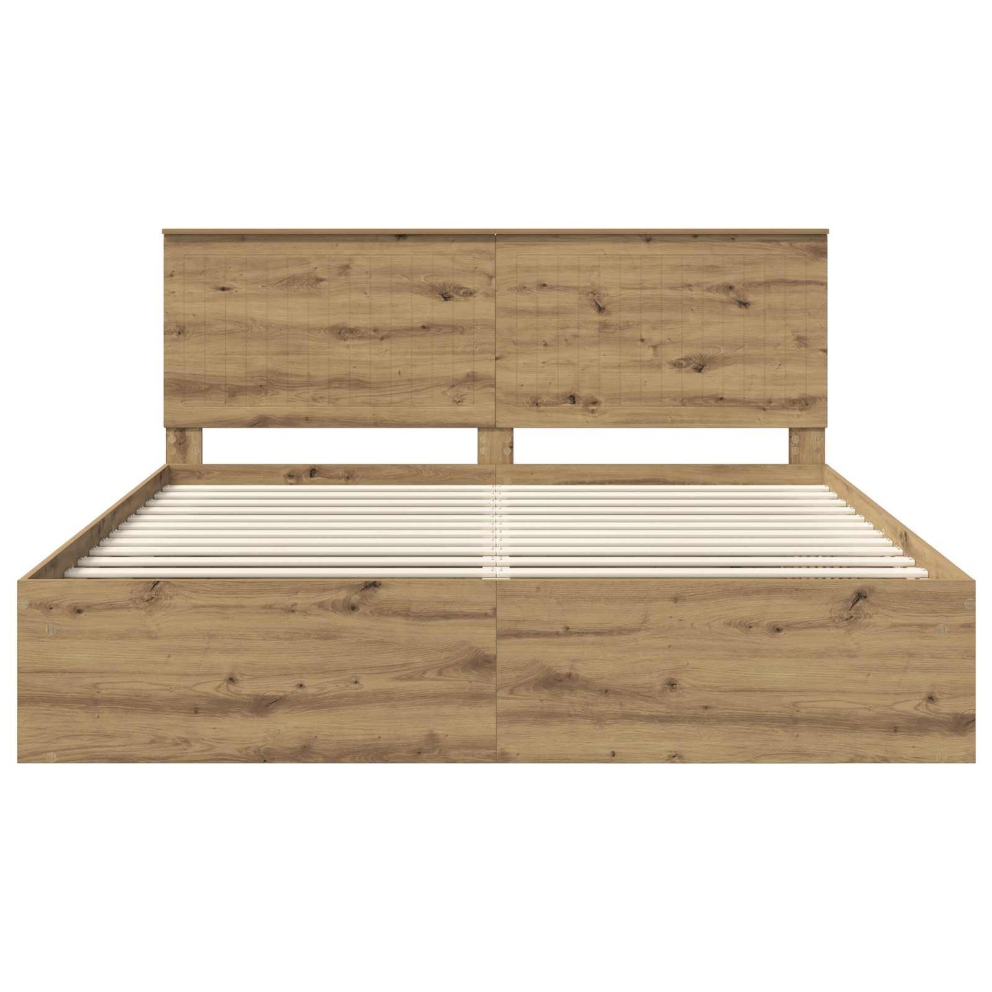 Bed Frame Artisian Oak 180 x 200 cm Solid Pine Wood