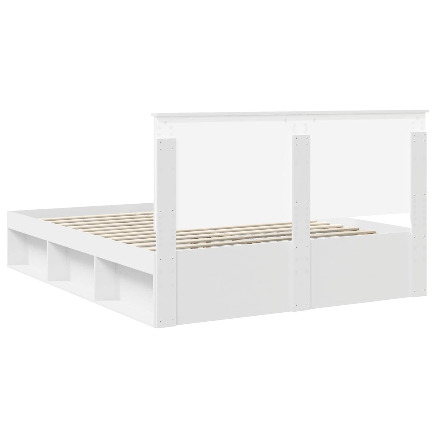 Bed Frame with Headboard White 160 x 200 cm Solid Pine Wood