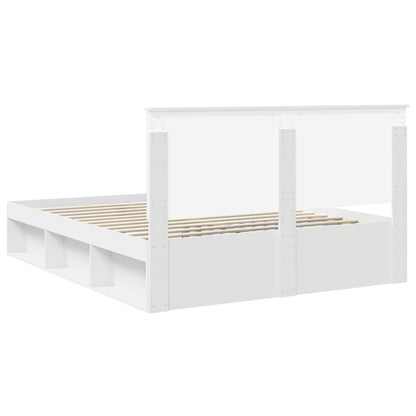 Bed Frame with Headboard White 160 x 200 cm Solid Pine Wood