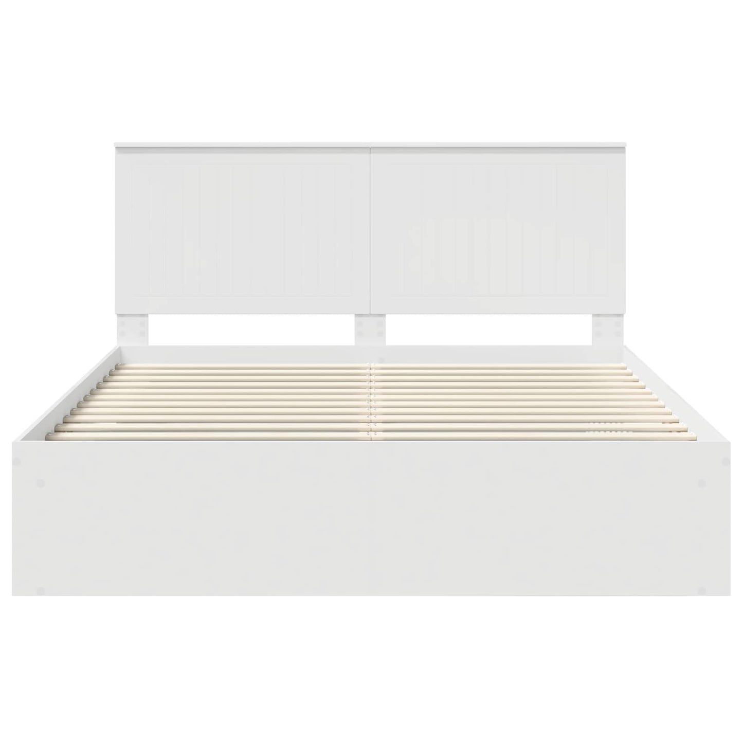 Bed Frame with Headboard White 160 x 200 cm Solid Pine Wood