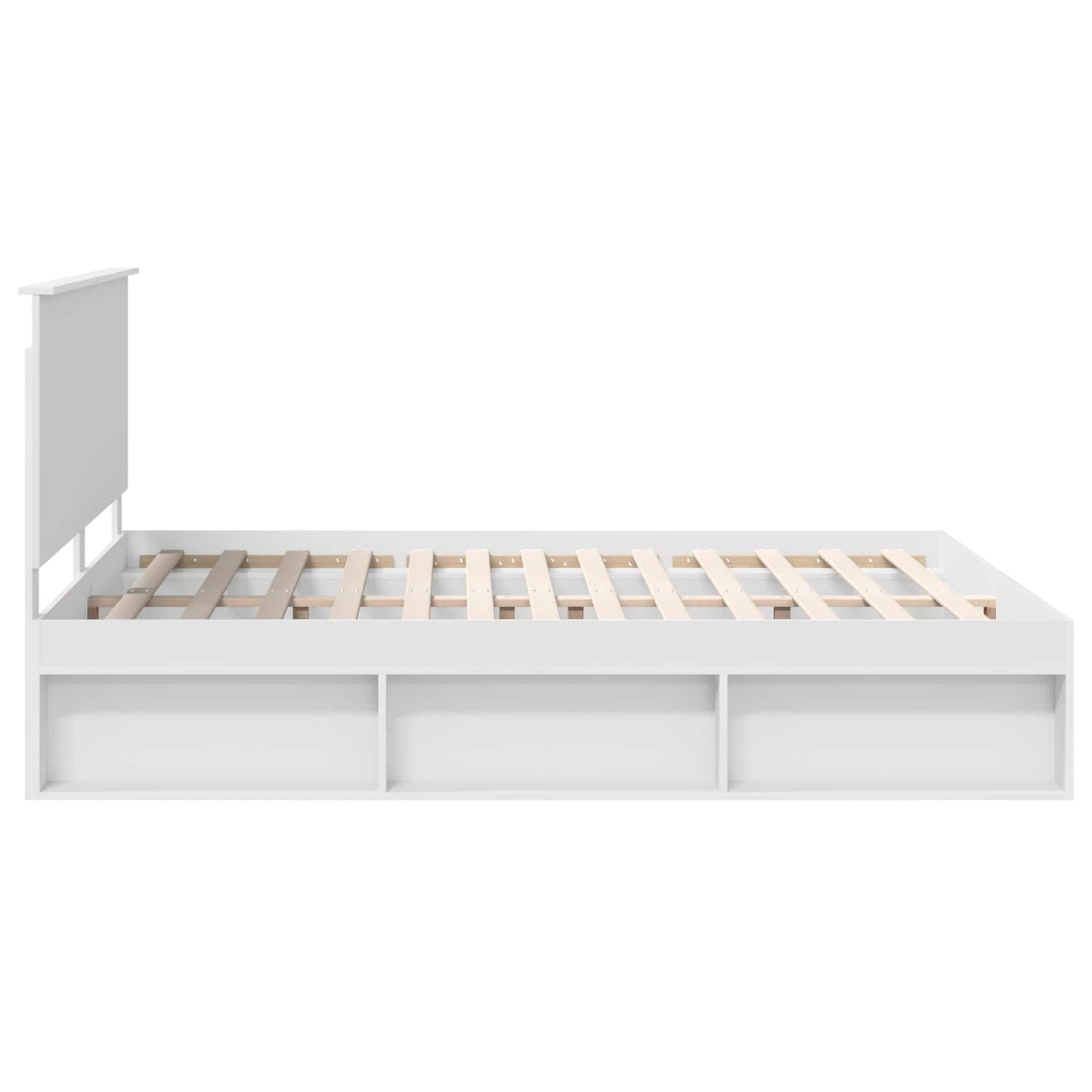 Bed Frame with Headboard White 160 x 200 cm Solid Pine Wood