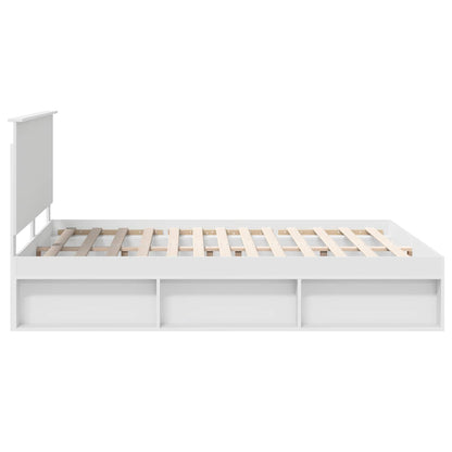 Bed Frame with Headboard White 160 x 200 cm Solid Pine Wood