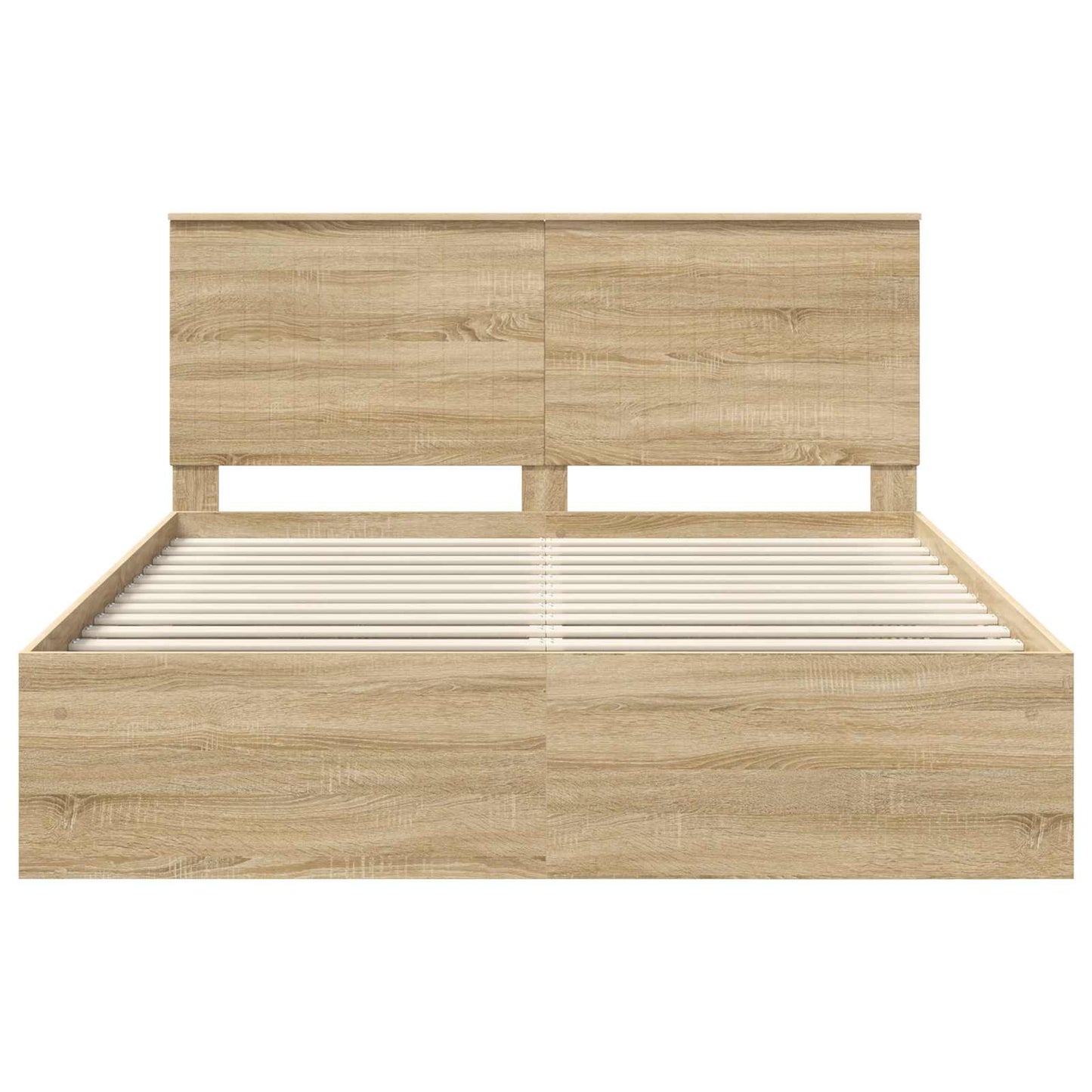 Bed Frame with Headboard Sonoma 160 x 200 cm Solid Pine Wood