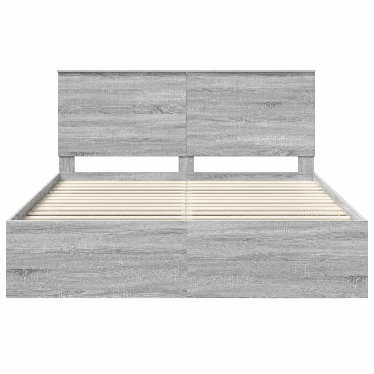 Bed Frame Grey Sonoma 160 x 200 cm Solid Pine Wood