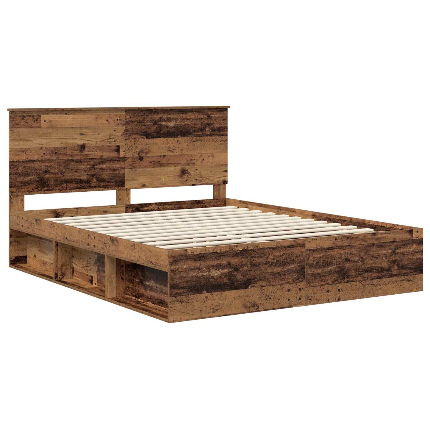 Bed Frame with Headboard Old Wood 160 x 200 cm Solid Pine Wood