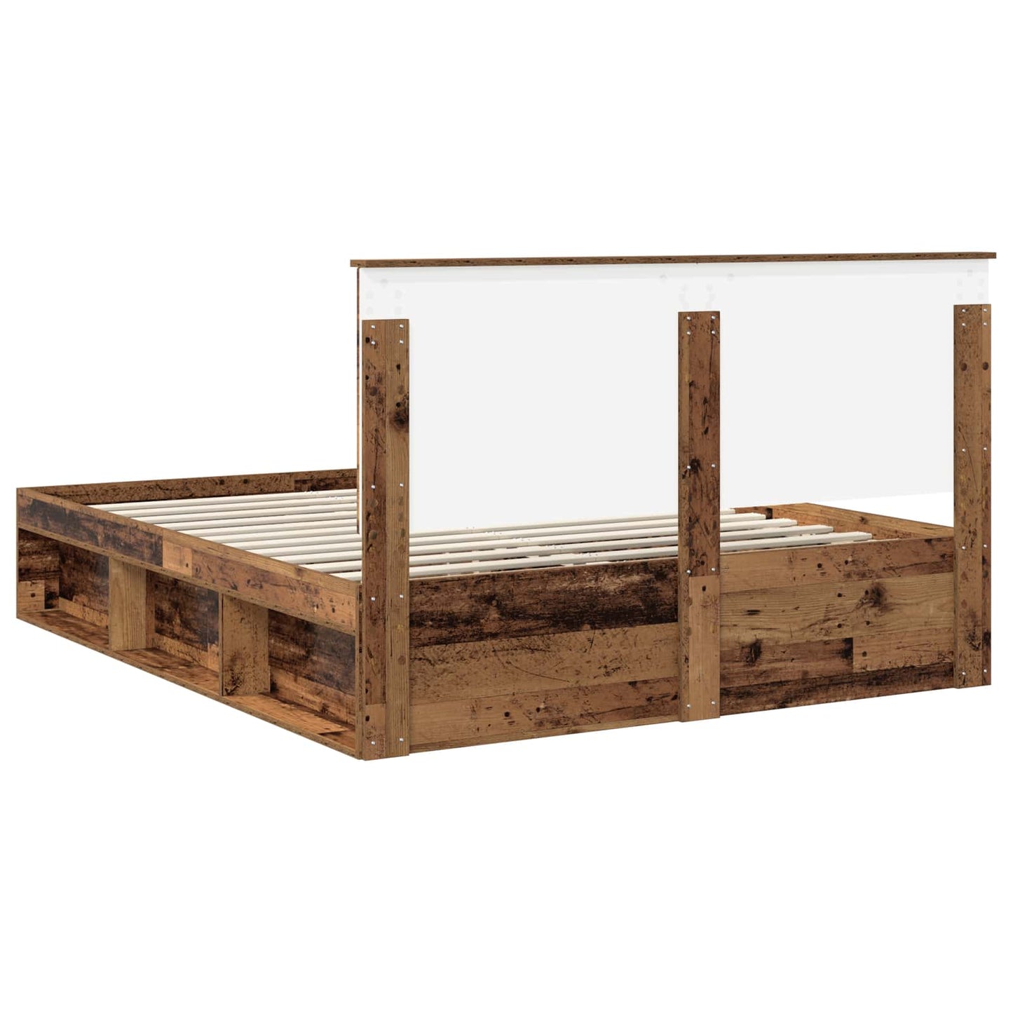 Bed Frame with Headboard Old Wood 160 x 200 cm Solid Pine Wood