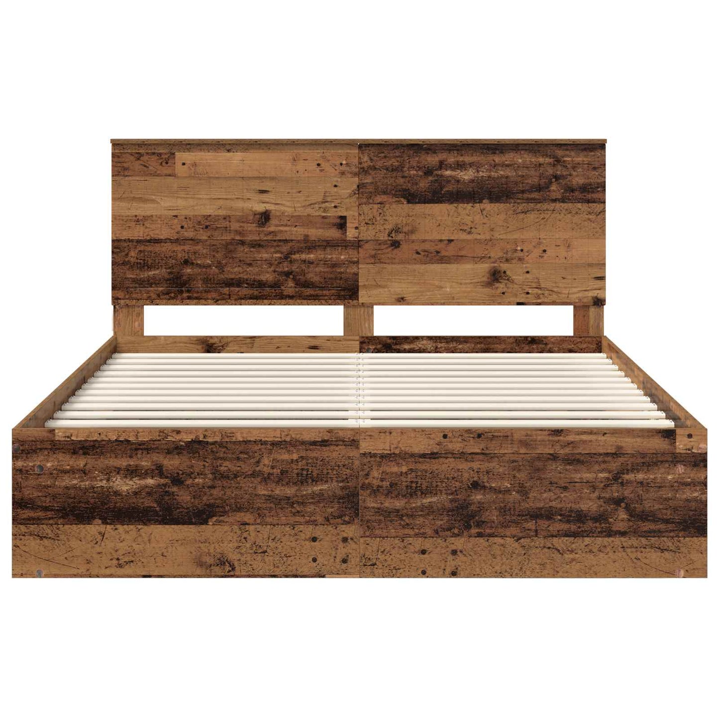 Bed Frame with Headboard Old Wood 160 x 200 cm Solid Pine Wood