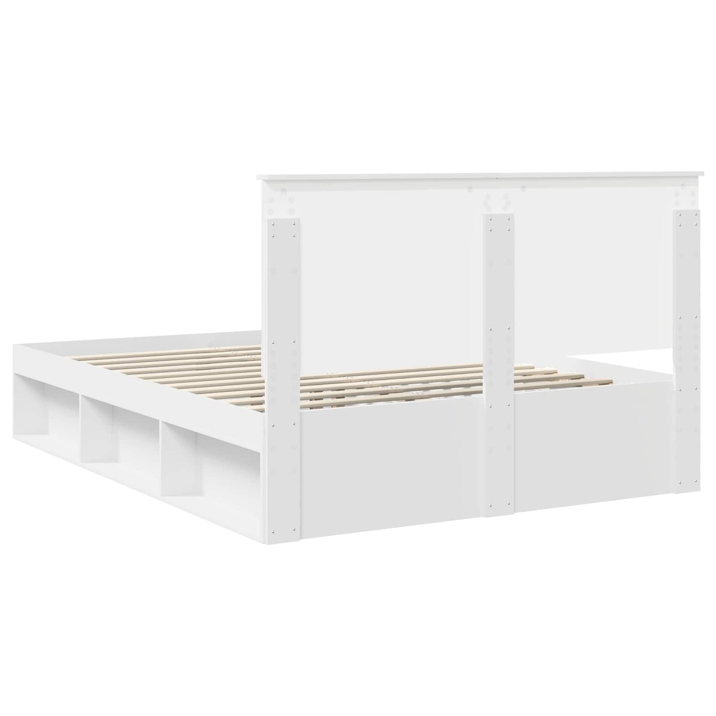 Bed Frame with Headboard White 150 x 200 cm Solid Pine Wood