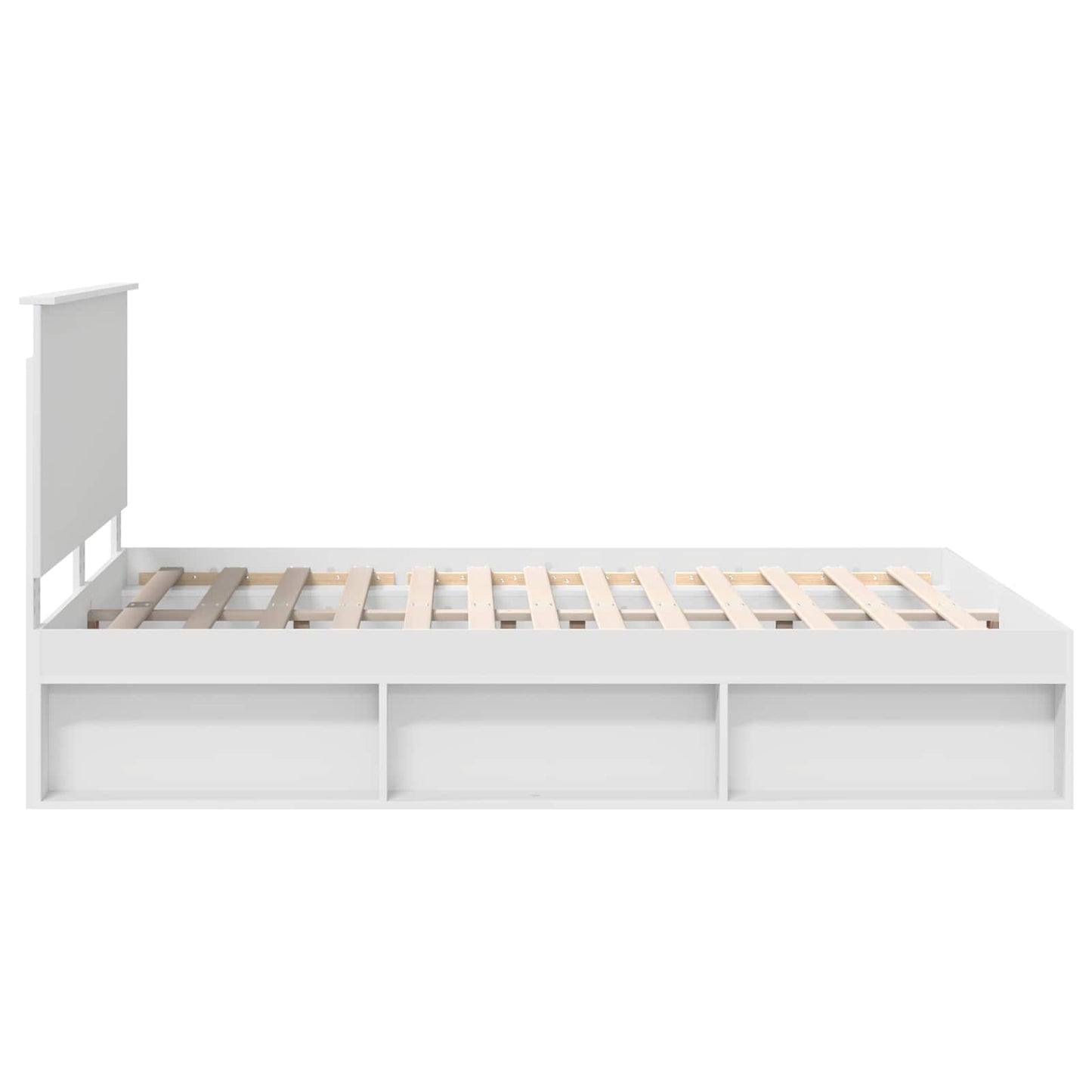 Bed Frame with Headboard White 150 x 200 cm Solid Pine Wood