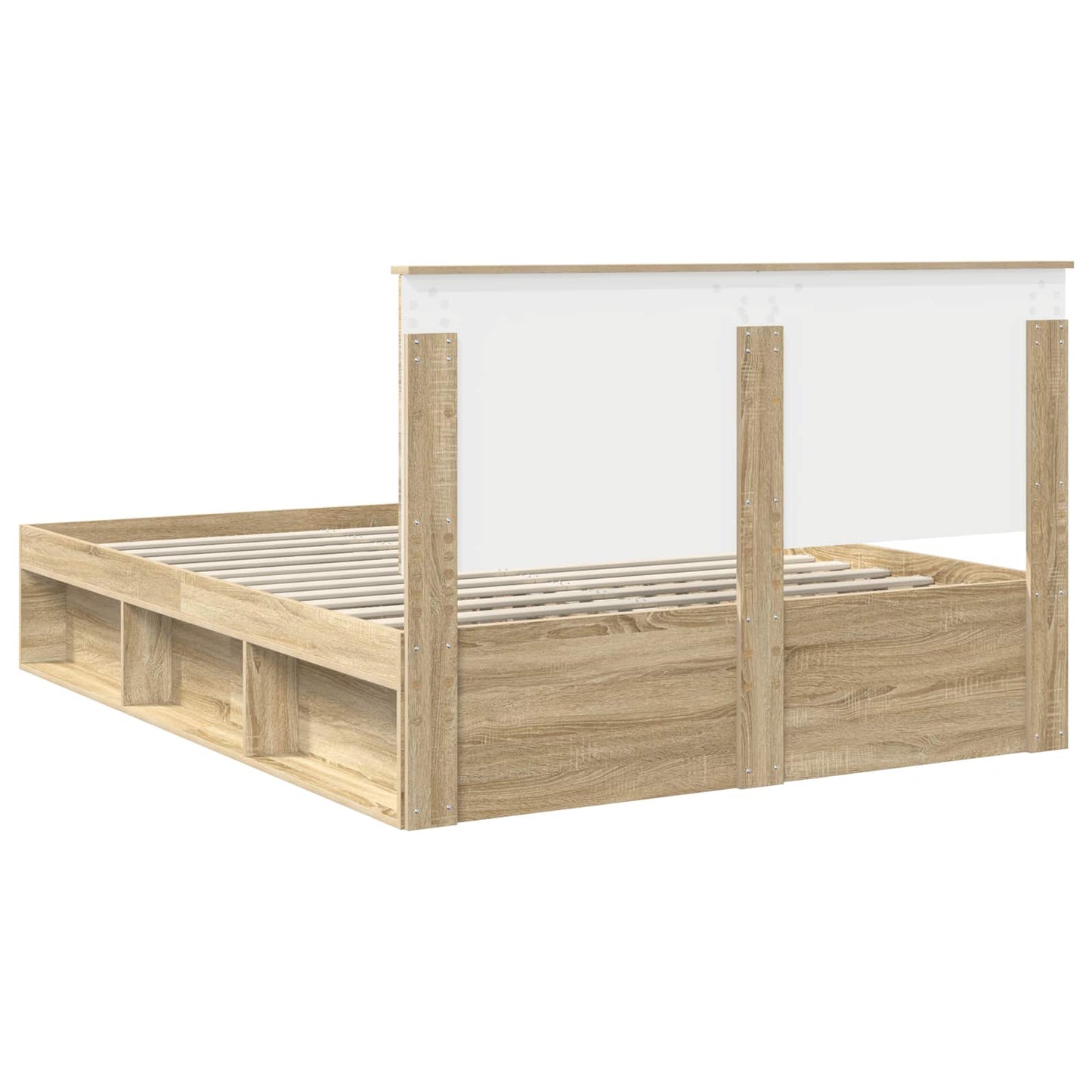Bed Frame Sonoma Oak 150 x 200 cm Solid Pine Wood