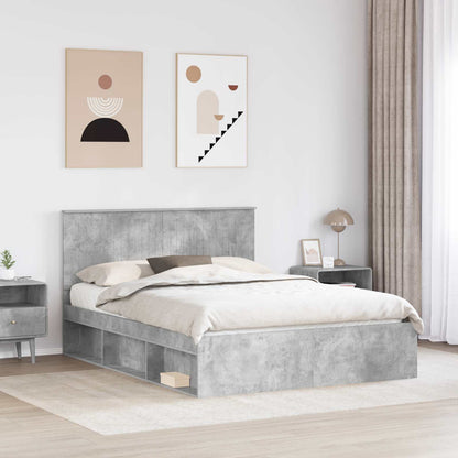 Bed Frame Concerte Grey 150 x 200 cm Solid Pine Wood