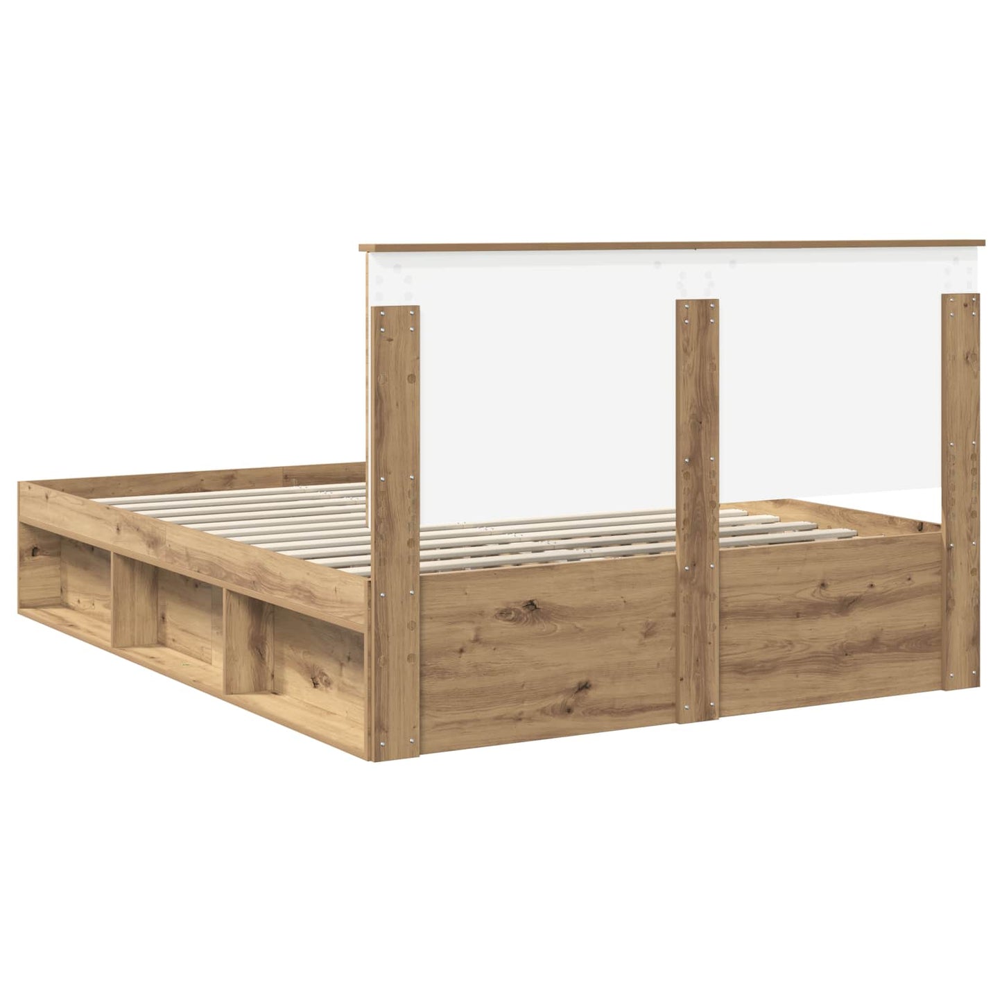 Bed Frame Artisian Oak 150 x 200 cm Solid Pine Wood