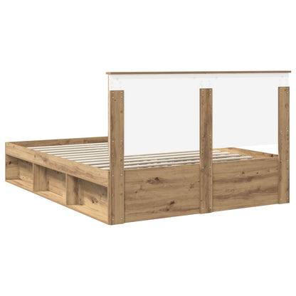 Bed Frame Artisian Oak 150 x 200 cm Solid Pine Wood