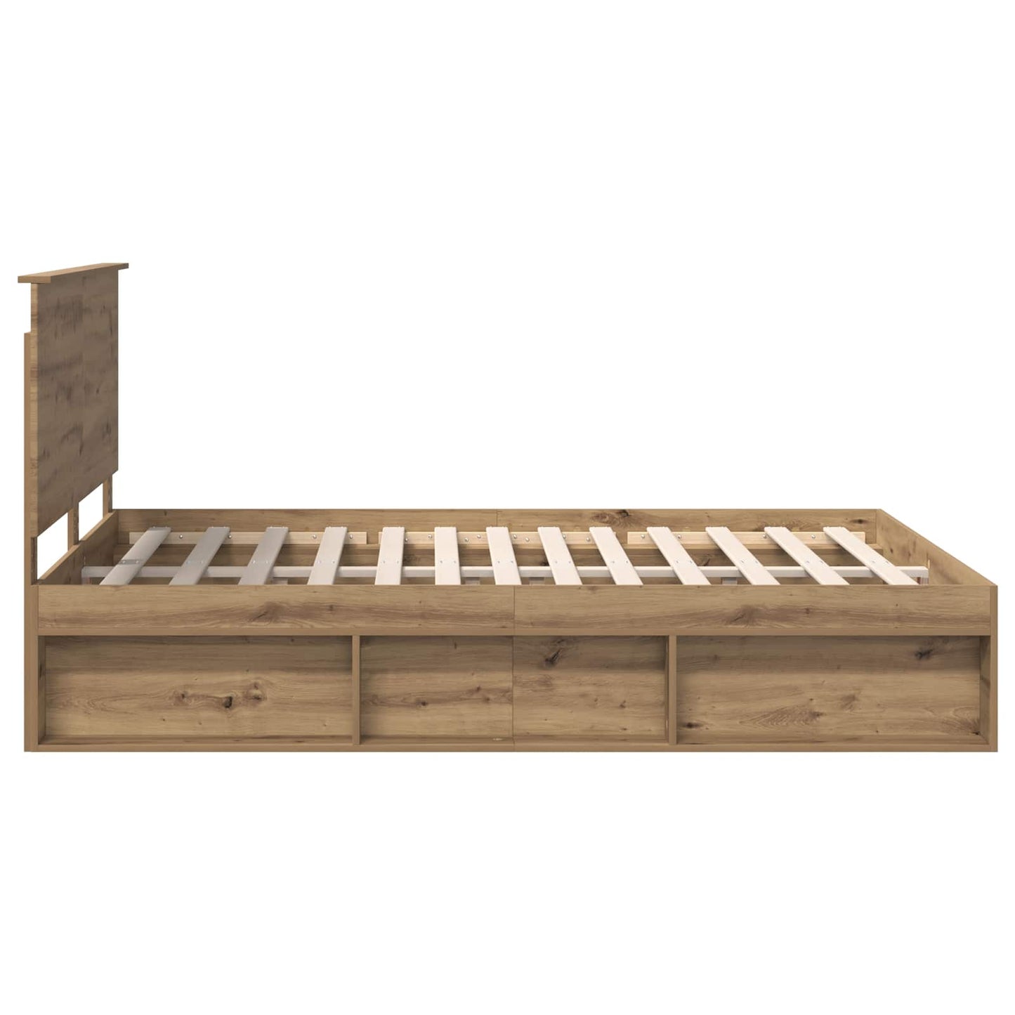 Bed Frame Artisian Oak 150 x 200 cm Solid Pine Wood