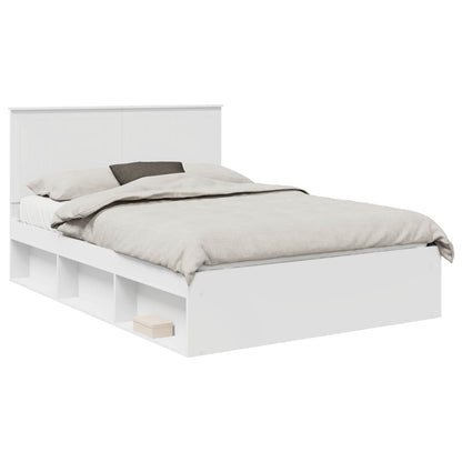 Bed Frame with Headboard White 140 x 200 cm Solid Pine Wood