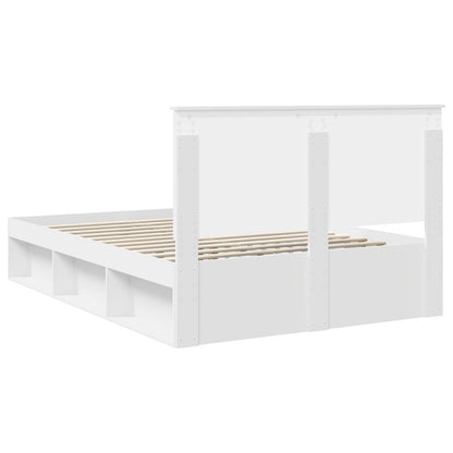 Bed Frame with Headboard White 140 x 200 cm Solid Pine Wood