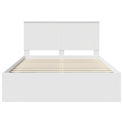 Bed Frame with Headboard White 140 x 200 cm Solid Pine Wood