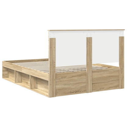 Bed Frame with Headboard Sonoma 140 x 200 cm Solid Pine Wood