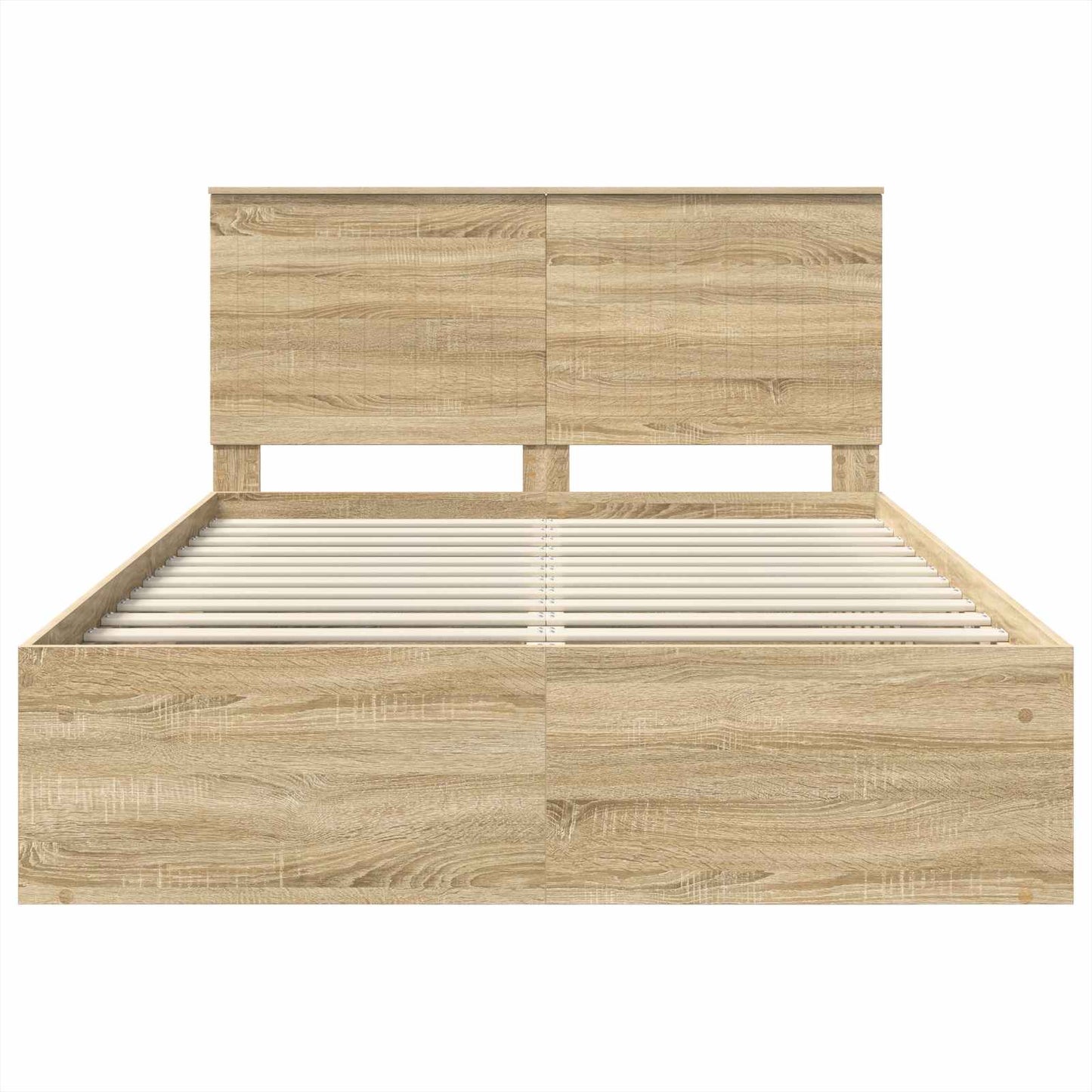 Bed Frame with Headboard Sonoma 140 x 200 cm Solid Pine Wood