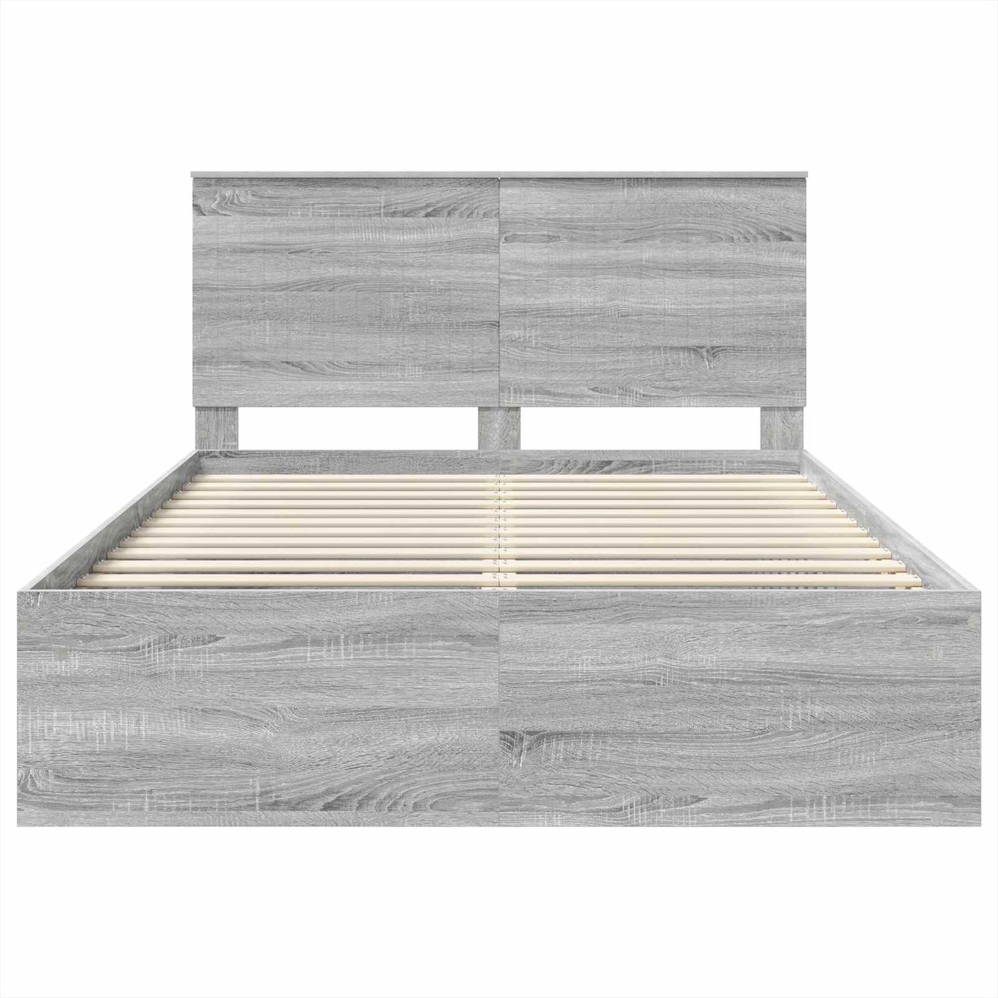 Bed Frame Grey Sonoma 140 x 200 cm Solid Pine Wood
