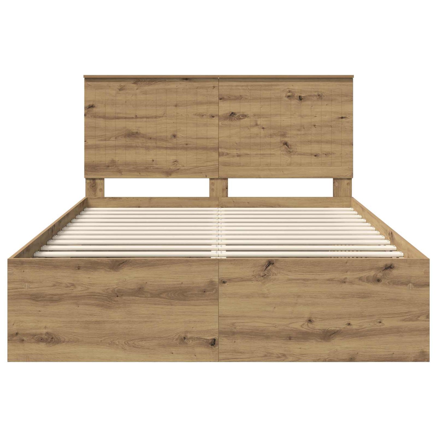 Bed Frame Artisian Oak 140 x 200 cm Solid Pine Wood