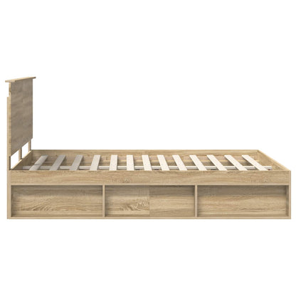 Bed Frame with Headboard Sonoma 140 x 190 cm Solid Pine Wood