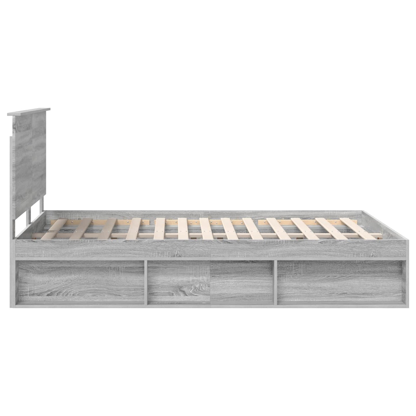 Bed Frame Grey Sonoma 140 x 190 cm Solid Pine Wood