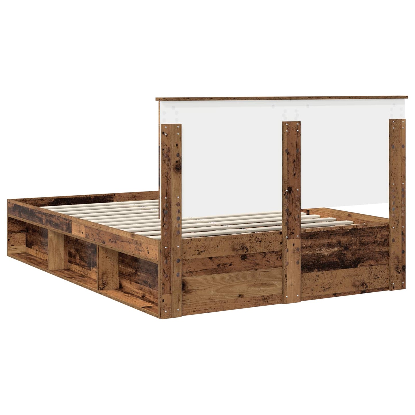 Bed Frame with Headboard Old Wood 140 x 190 cm Solid Pine Wood