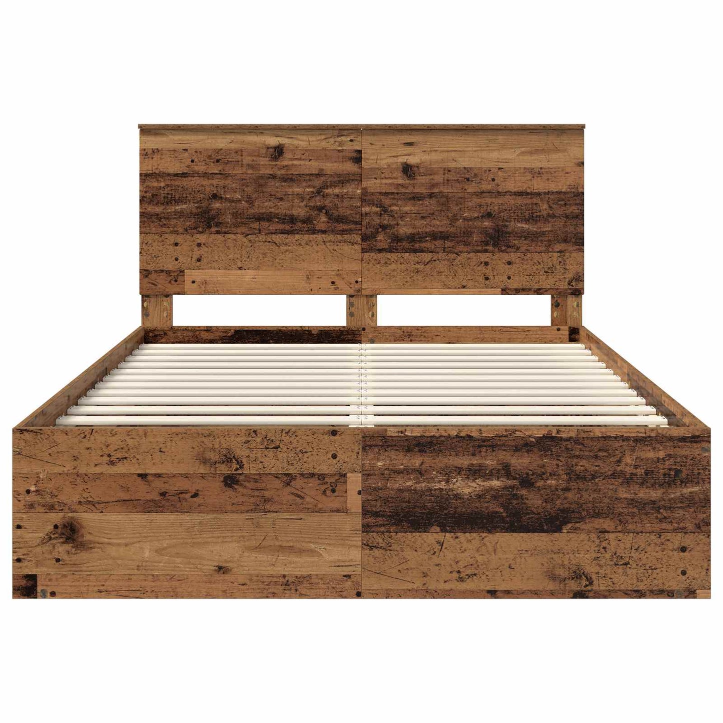 Bed Frame with Headboard Old Wood 140 x 190 cm Solid Pine Wood