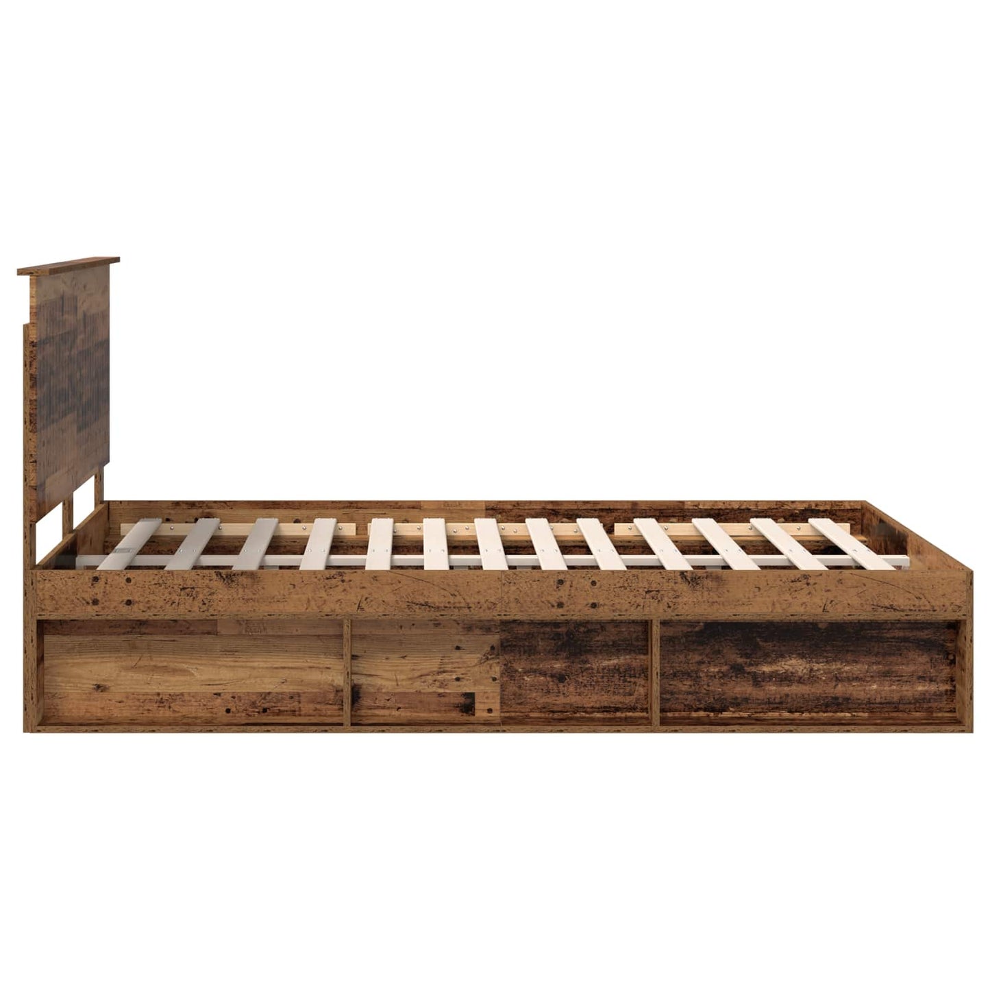 Bed Frame with Headboard Old Wood 140 x 190 cm Solid Pine Wood