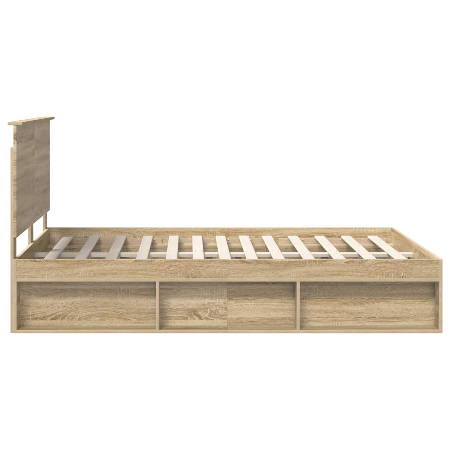 Bed Frame Sonoma Oak 135 x 190 cm Solid Pine Wood