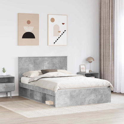 Bed Frame Concerte Grey 135 x 190 cm Solid Pine Wood