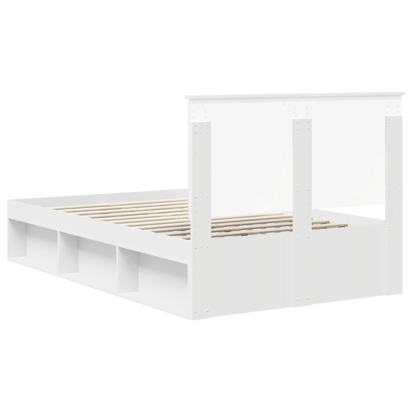 Bed Frame with Headboard White 120 x 200 cm Solid Pine Wood