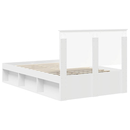 Bed Frame with Headboard White 120 x 200 cm Solid Pine Wood
