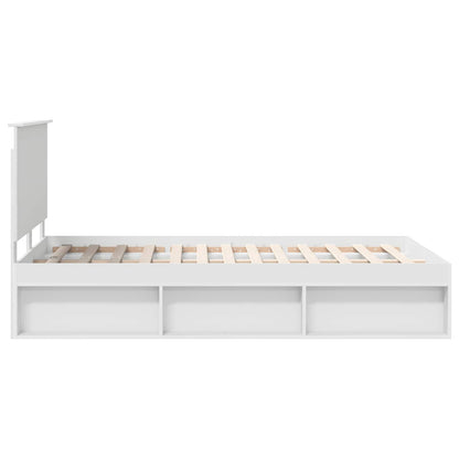 Bed Frame with Headboard White 120 x 200 cm Solid Pine Wood