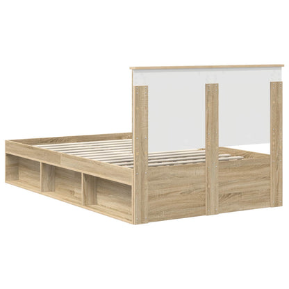 Bed Frame with Headboard Sonoma 120 x 200 cm Solid Pine Wood