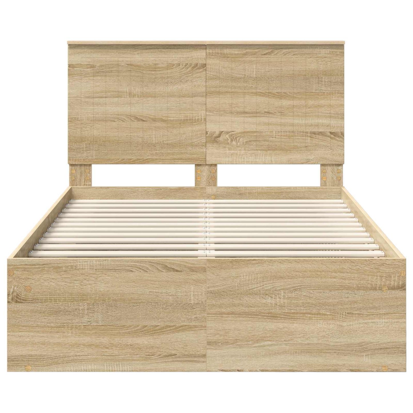 Bed Frame with Headboard Sonoma 120 x 200 cm Solid Pine Wood
