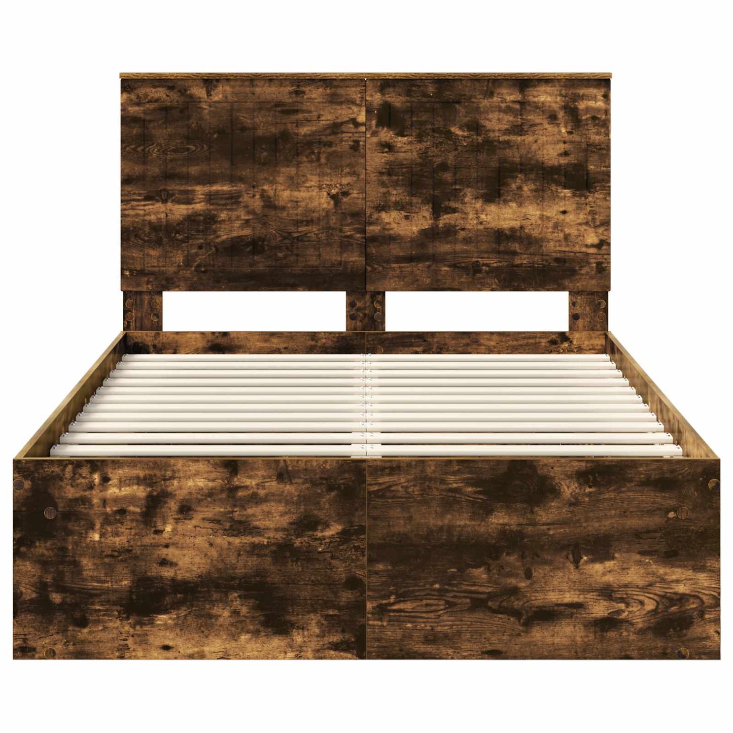 Bed Frame Smoked Oak 120 x 200 cm Solid Pine Wood