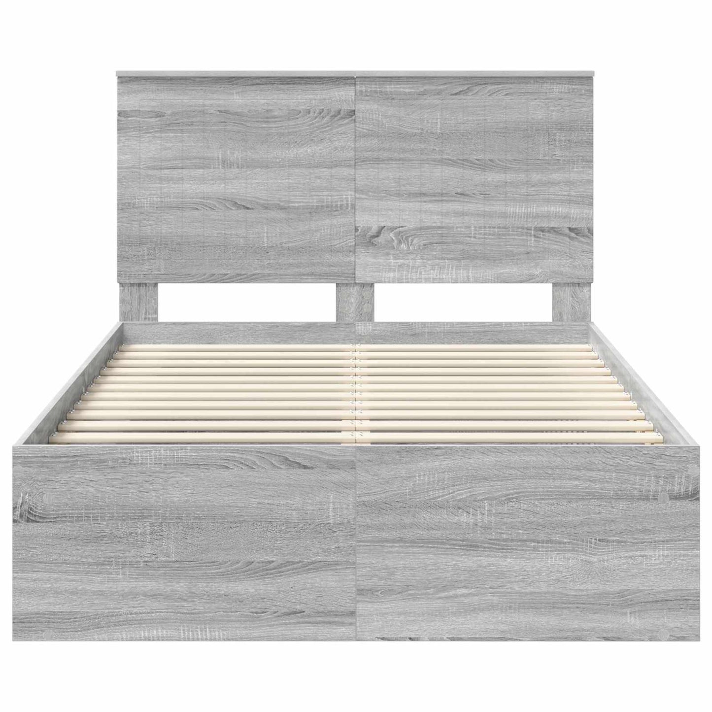 Bed Frame Grey Sonoma 120 x 200 cm Solid Pine Wood