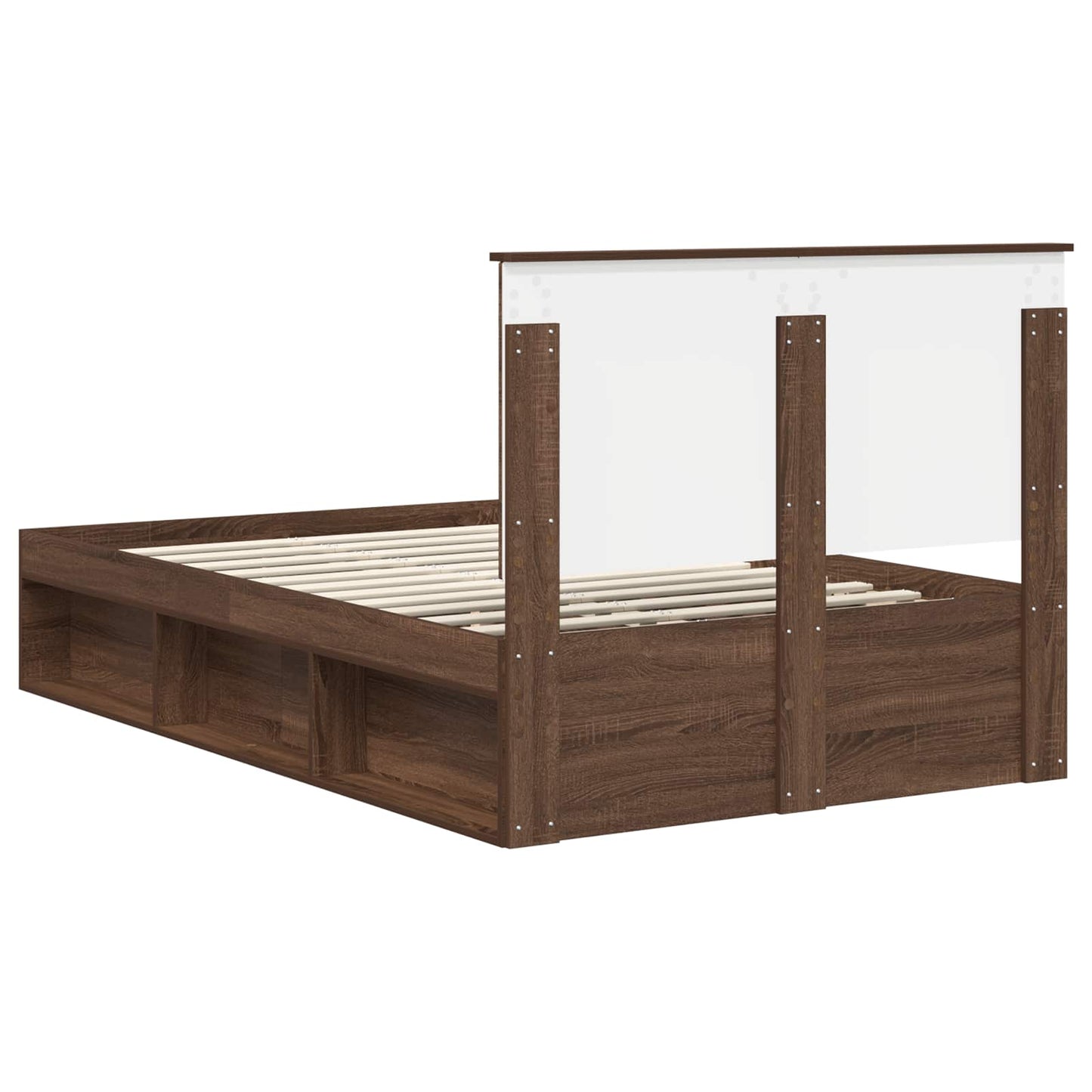 Bed Frame with Headboard Brown Oak 120 x 200 cm Solid Pine Wood