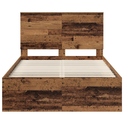 Bed Frame with Headboard Old Wood 120 x 200 cm Solid Pine Wood